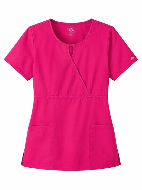 Dickies Tops - Dickies Women Scrub Top Round Neck Fuschia Pink Pit to Pit 22.5